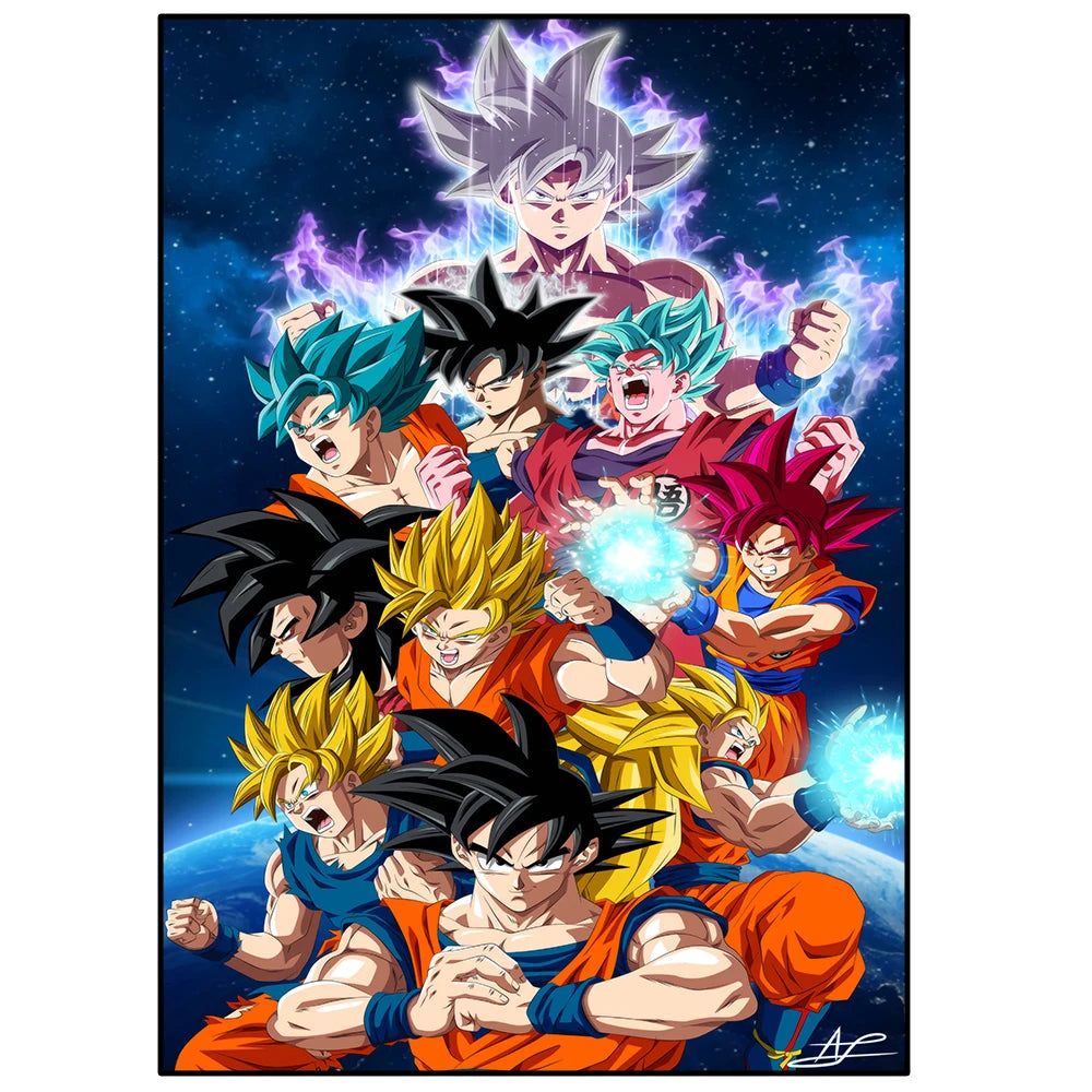 Japanese Anime Surrounding anime de accion Nº1 Poster Super Saiyan 