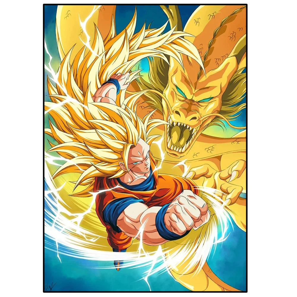 Japanese Anime Surrounding anime de accion Nº1 Poster Super Saiyan 
