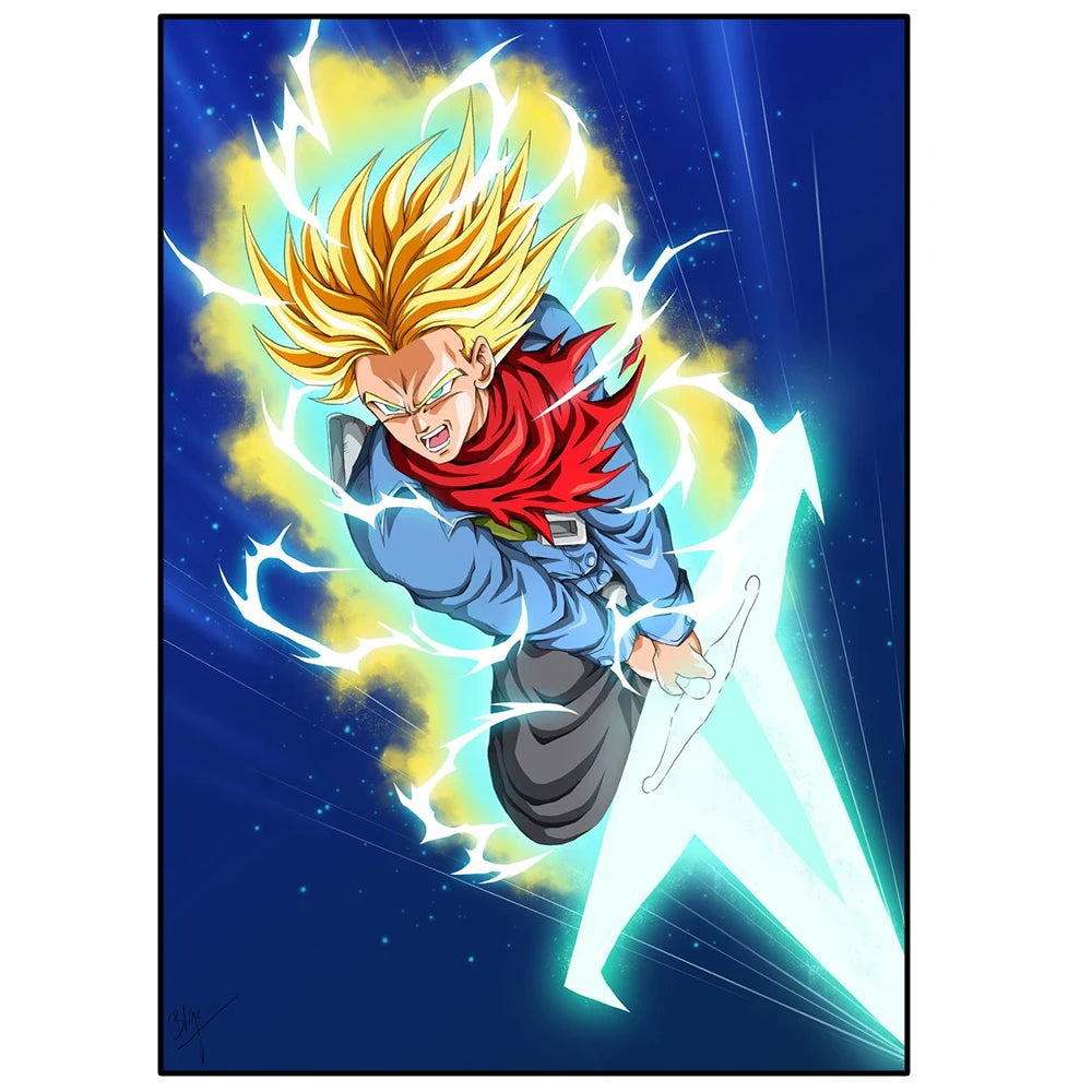 Japanese Anime Surrounding anime de accion Nº1 Poster Super Saiyan 