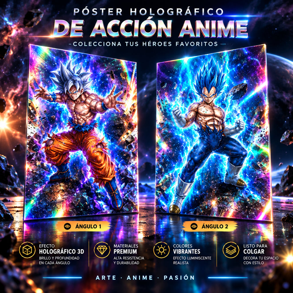Anime 3D Lenticular Posters Dragon Ball Goku Vegeta Flip Gradient Print Gift Wall Art Home Decoration(Without Frame)